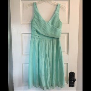 J Crew Silk Chiffon Party Dress in Mint